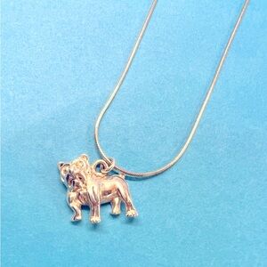NWOT Bulldog Sterling Silver Pendant Necklace